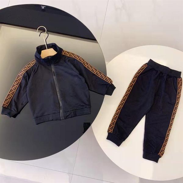 

kid clothe designer black spring fashion clothing sets baby girl sport suit 90-140 cm toddler boys clothes summer 2022264q, White