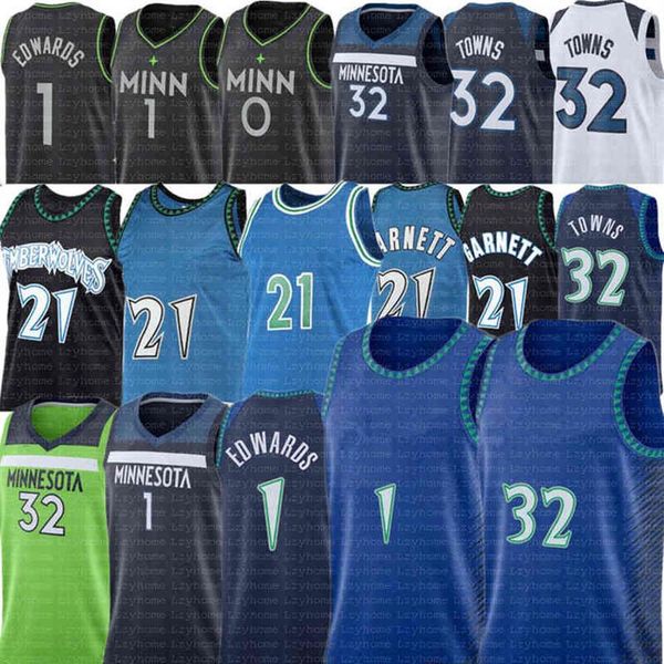 

anthony 1 edwards d'angelo 0 russell karl-anthony 32 towns basketball jerseys 75th city bo minnesotas i kevin 21 garnett bi t260t