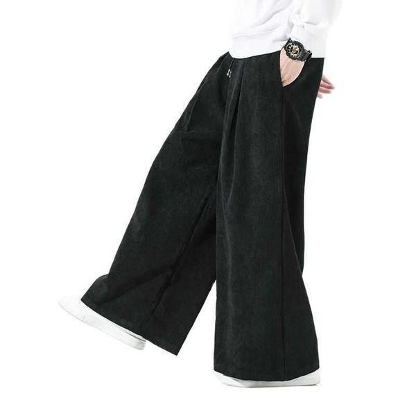

men's pants 2022 autumn winter men's pants harajuku style trousers straight harem pants male korean loose vintage men woman sweatp, Black