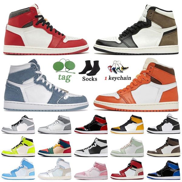 

men's basketball shoes jordens 1 jumpman 1s men women trainers sports sneakers bordeaux midnight navy obsidian dark mocha black toe bre