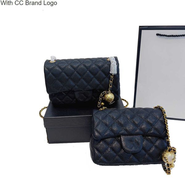 

luxury cc totes classic flap caviar leather shoulder bags handbags diamond lattice lambskin golden ball women crossbody bag fashion gold cha