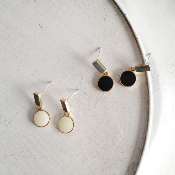 

earrings chandeliers dangles earrings black and white geometric brief paragraph color stud earrings jewelry restoring ancient ways temperame, Silver