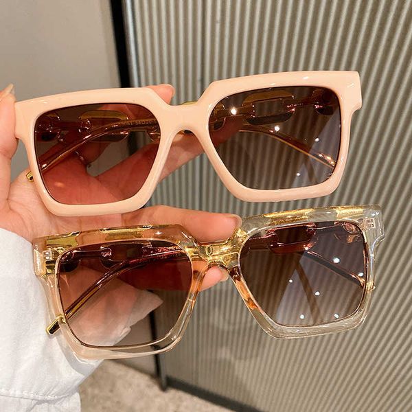 

sunglasses kammpt oversize square gradient women sunglasses 2022 trendy vintage shades eyewear luxury brand design men fashion sun glasses g, White;black