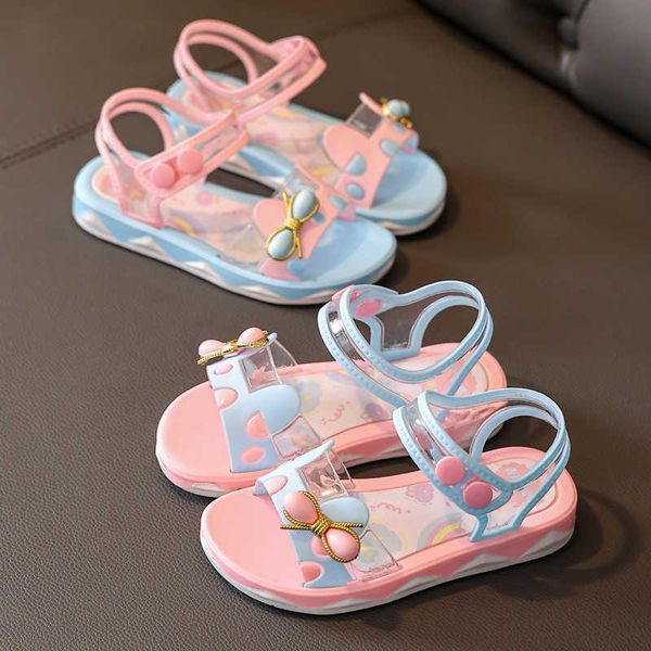 

sandals summer fashion sandals for girls bowtie flat sandals 110 years children beach shoes little girl nonslip soft sole sandals kids z0225, Black;red