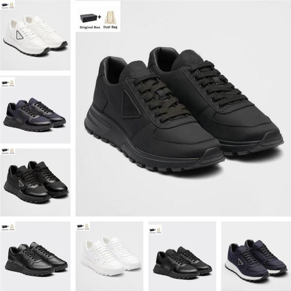 

23s/s bf gift prax 01 men sneaker shoes brushed leather trainers man technical rubber re-nylon sports lug sole casual walking eu35-46 origin, Black