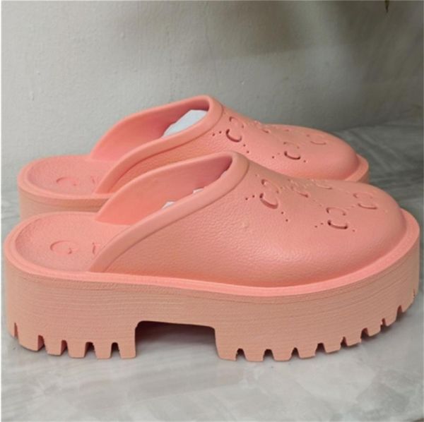 

perforated designer sandals luxury platform slide hollow pattern slippers transparent materials sandal rubber flats slipper sizes eur35-42, Black
