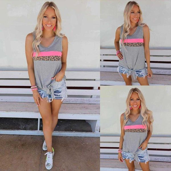 

summer striped printed round neck blouses sleeveless stitching casual vest t, White