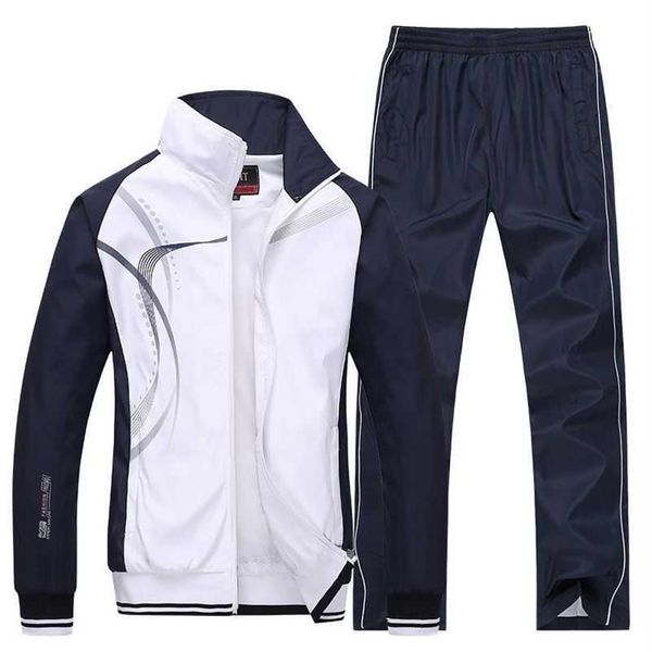 

men sportswear sets new spring autumn tracksuit 2 piece sets sports suit jacket pant sweatsuit male fashion print clothing 5xl x06198i, Gray