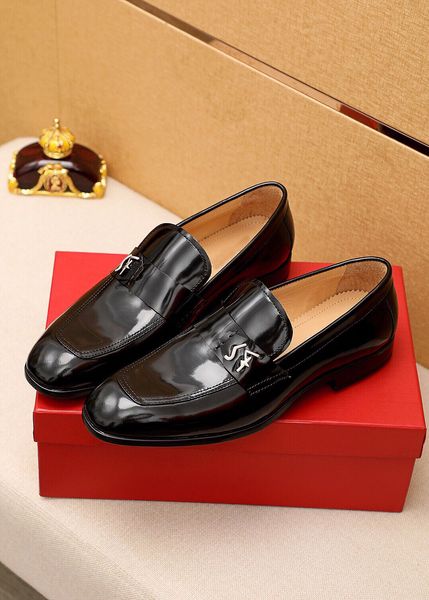 

2023 mens elegant formal designer dress shoes gentlemen brand party wedding oxfords men business casual walking flats size 38-45, Black