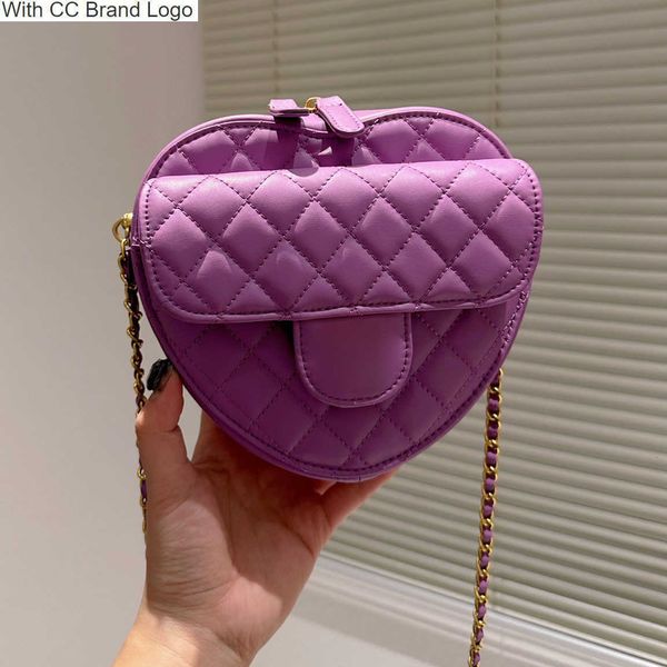 

cc brand shoulder bags womens mini love heart designer bags lambskin classic diamond quilted metal hardware leather chain shoulder crossbody