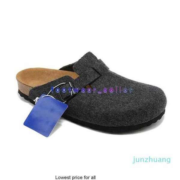 

boston sandals leather bag head pull cork designer slides 56 winter lazy shoes lovers scuffs fashion luxury clogs mens womens loafer, Black