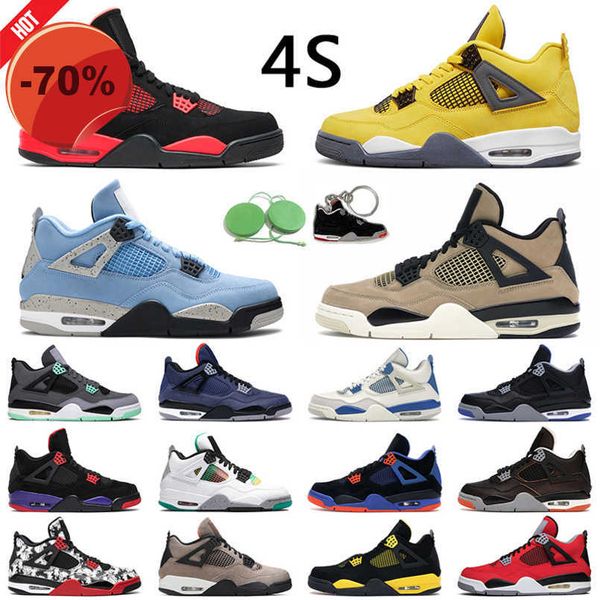 

sandals jumpman 4 retro mushroom basketball shoe 4s university blue taupe haze white cement sail mens trainer outdoor sports sneakers, Black