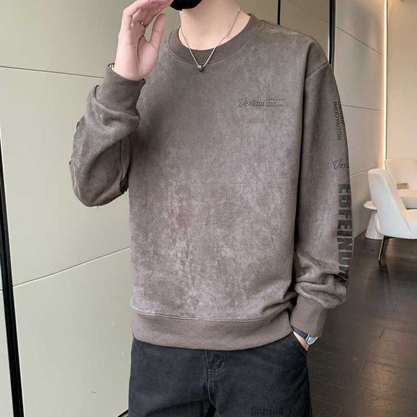 

derong sweater men's 2023 spring new trend long-sleeved t-shirt casual bottom coat k44n, Black