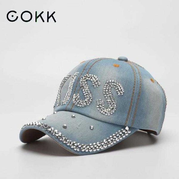 

ball caps cokk denim cap women summer autumn fashion shiny letter hat female adjustable baseball cap outdoor casual sun hat newj230227, Blue;gray