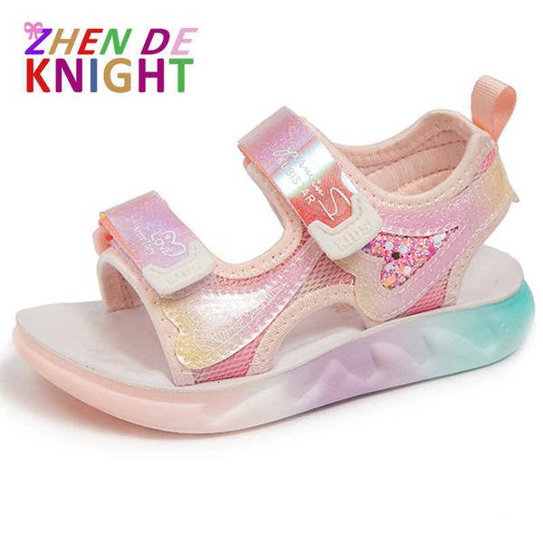 

sandals girls sandals summer new fashion sequins children's princess sandals nonslip lightweight girls beach sandals pink purple z0225, Black;red