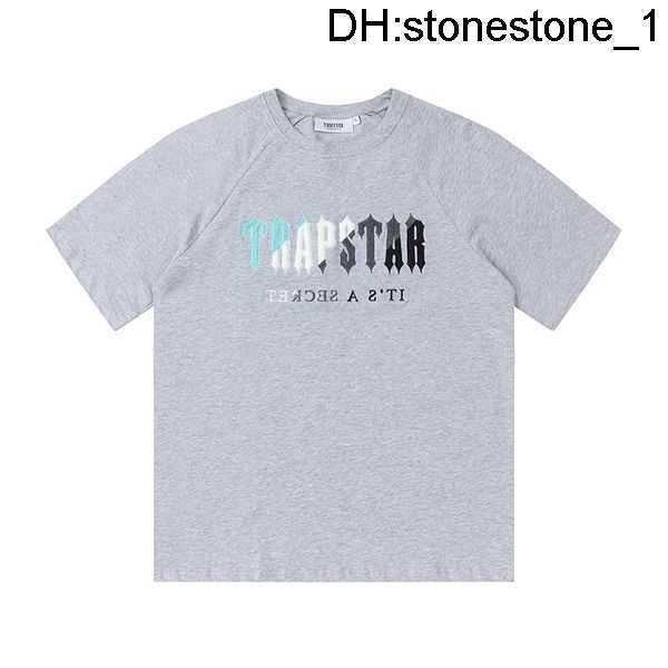 

men's t shirts trapstar embroidered lettering breathable womens sweatshirt sporty label full track and field jogging sports casual tees, White;black