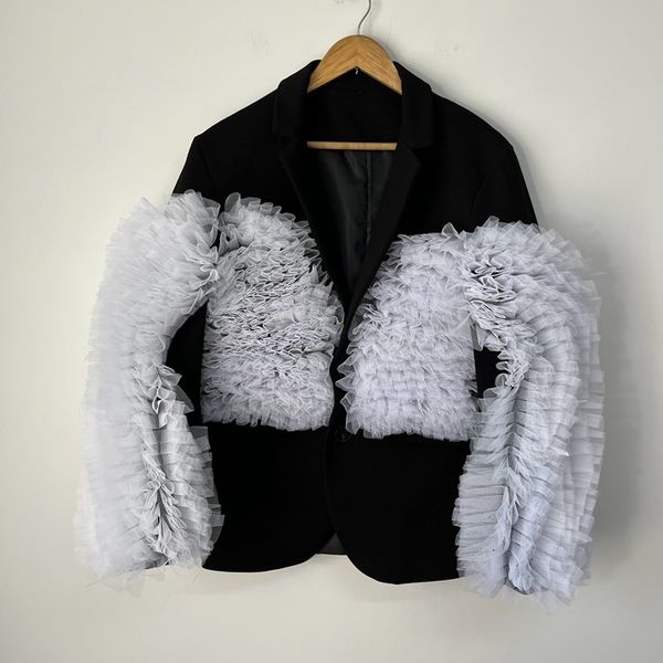 

men's suits blazers vb1213 fashion men's coats jackets runway luxury european design party style clothing 230227, White;black