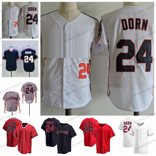 

mens 24 roger dorn baseball jerseys vintage white grey red stitched shirts, Blue;black