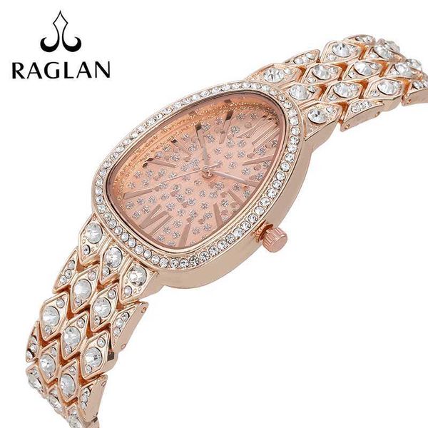 

anomalous watch light luxury diamond snake head shaped women's fashion temperament man tian xing steel chain watch, Slivery;brown