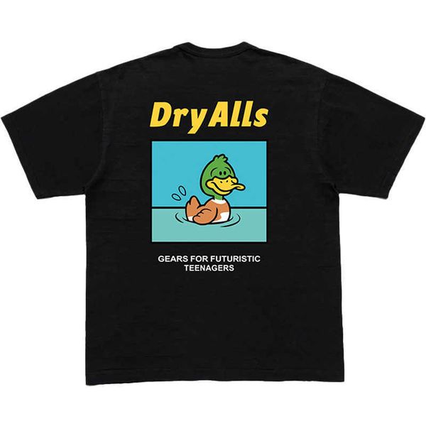 

men's t-shirts human tee made cotton summer 2023 leisure casual round neck short sleeve swimming duck cartoon print women's loose, White;black