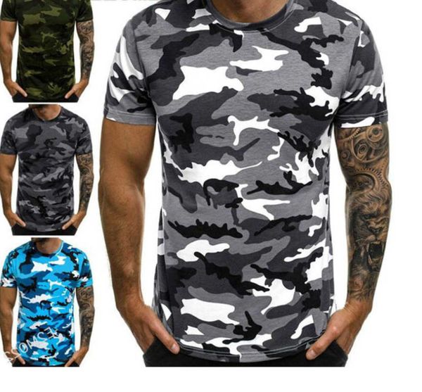 

crew 2023 neck tight camouflage casual sports men's t-shirt fashion, White;black