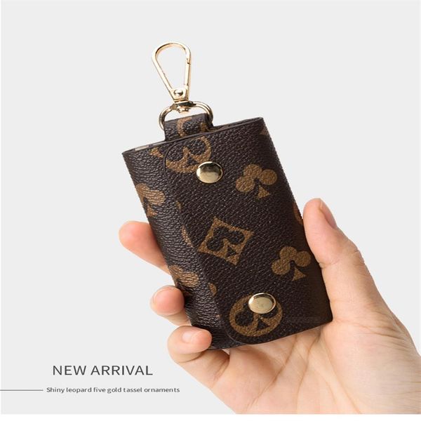 

men and women luxury leather key clip bag fashion printing multifunctional wallet keychain holder case cover purses pouch mini pen283f, Red;blue