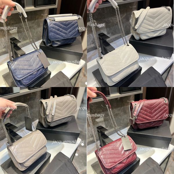 

womens niki chain shoulder bag luxury designer waxy leather messenger envelope cross body bags turquoise handbag