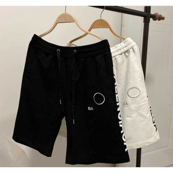 

designer mens shorts spring summer black white casual cotton loose elastic waist high pants outdoor sweatpants, White;black