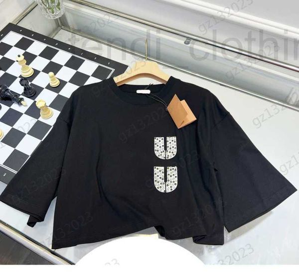 

women's t-shirt designer black t-shirt luxury brand printed round neck pullover short sleeves simple casual loose s for women 9i55, White