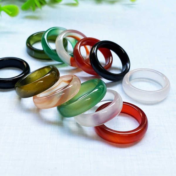 

fine jewellery wear pretty fashion natural stone ring charm round agates finger rings for women girls jewelry wedding bands 2021 new, Black