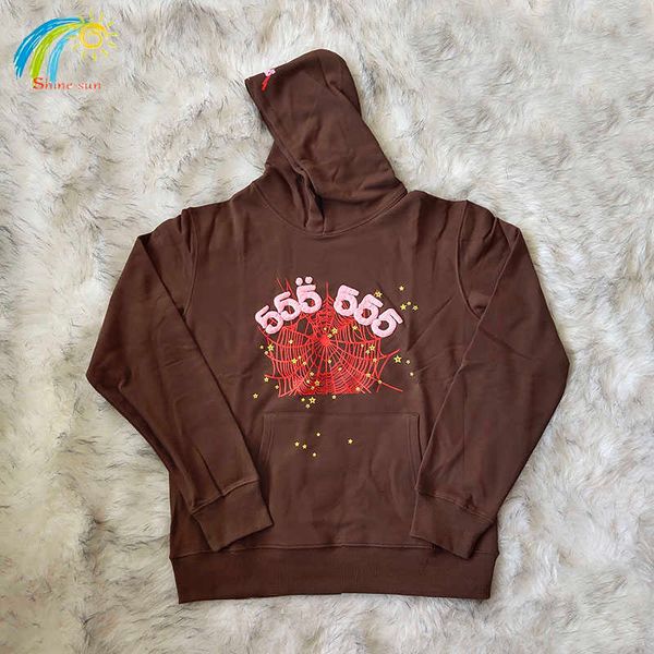 

designer men's hoodies sweatshirts autumn winter brown sp5der hooded men women oversize 555555rh2g, Black