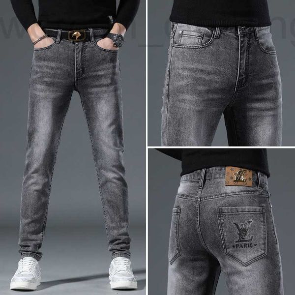 

men's jeans designer light luxury jeans for men in autumn and winter of 2022 new printing elastic slim fit casual long pants g0s4, Blue