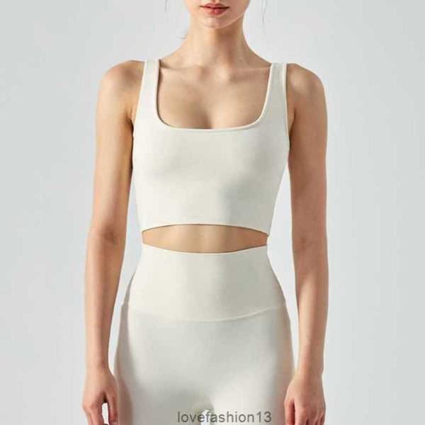 

designer brand tank alos yoga new high strength sports underwear gathers proof vest body bra for women, White