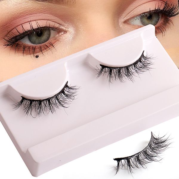 

natural short 8-12mm 3d mink false eyelashes handmade eyelashes eye makeup