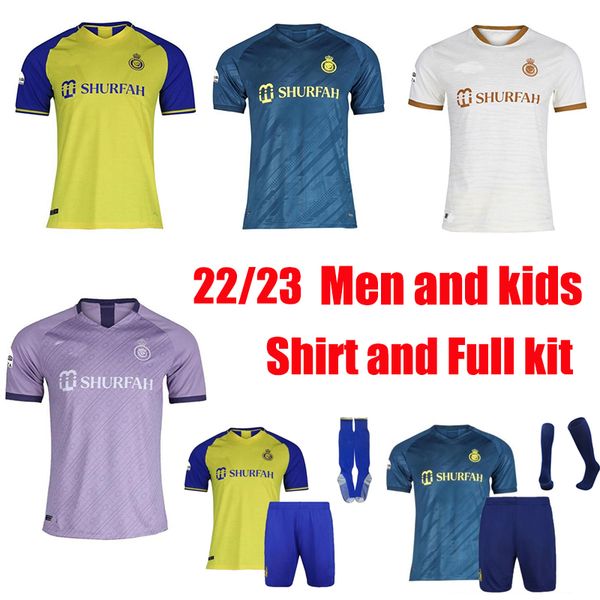 

al nassr fc 22 23 soccer jerseys ronaldo 2022 2023 home away third fourth cr7 gonzalo talisca ghislain football shirts al-nassr fc men kids, Black;yellow