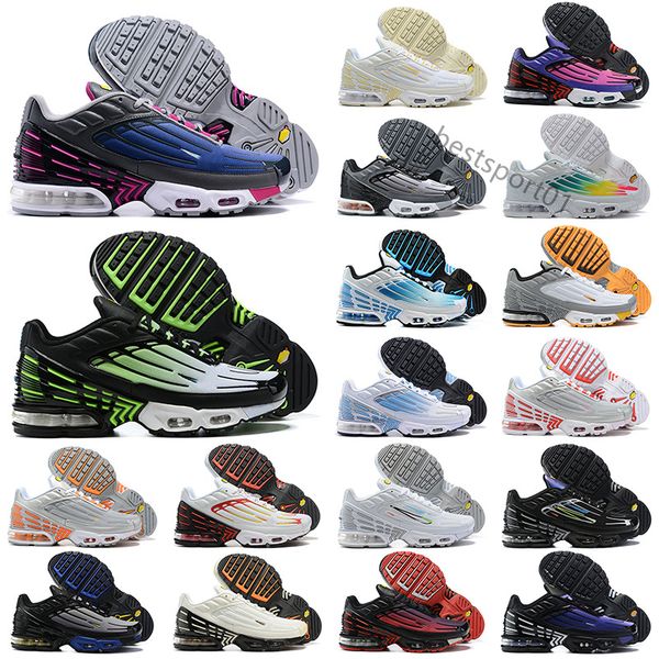 

tn plus 3 tuned iii men sports shoes laser blue white aquamarine obsidian hyper violet deep parachute ghost green triple black designer trai