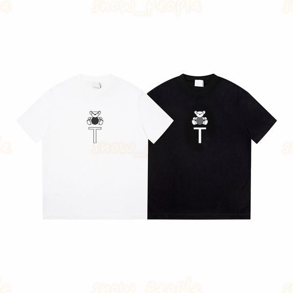 

fashion mens new t shirt men womens casual streetwear womens bear print clothing size xs, White;black