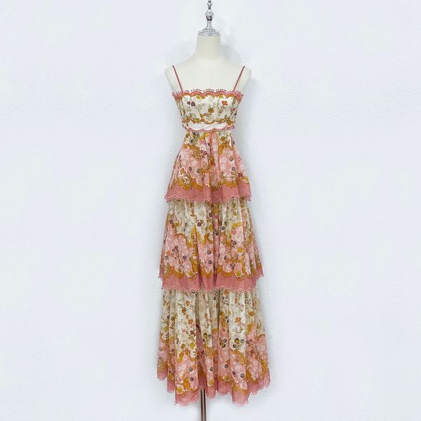 

runway dress 2023 shell lace peach gradual flower pattern slim strap dress designed by australian designer, Black