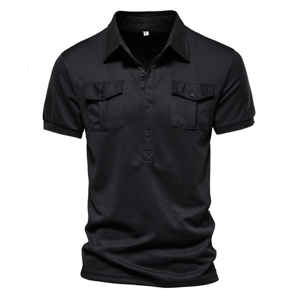 

men's polos aiopeson anti-pilling polo shirts for men fashion simple casual mens polos short sleeve man shirts mens designer clothes 23, White;black