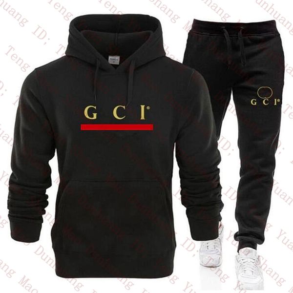 

designer tracksuits men's women 2 piece outfits fashion sweatsuit casual long sleeve pullover black hoodie sweater and joggers pants se, Gray