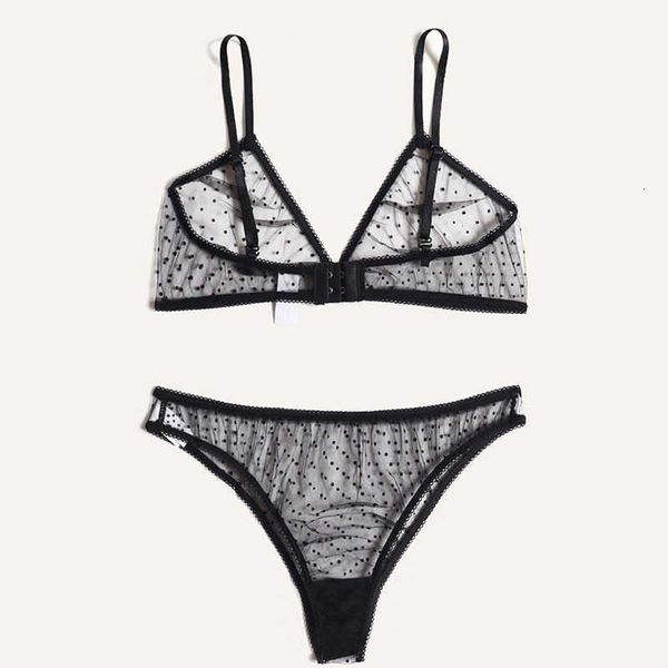 

women's ultra-thin cup bra brief sets mesh lace underwear set transparent beauty back hollow embroidery lingerie set, Red;black