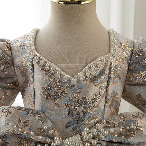 

Girl's Formal Toddler Baby Girls Party Dresses Kids Elegante 2 To 14 Years Old Child Birthday Gift Gowns Evening Princess Dress, Brown