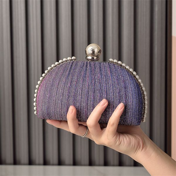 

evening bags women fold evening bags dinner pearl hasp clutch wallets mini party shoulder bags 5 colors drop 230227
