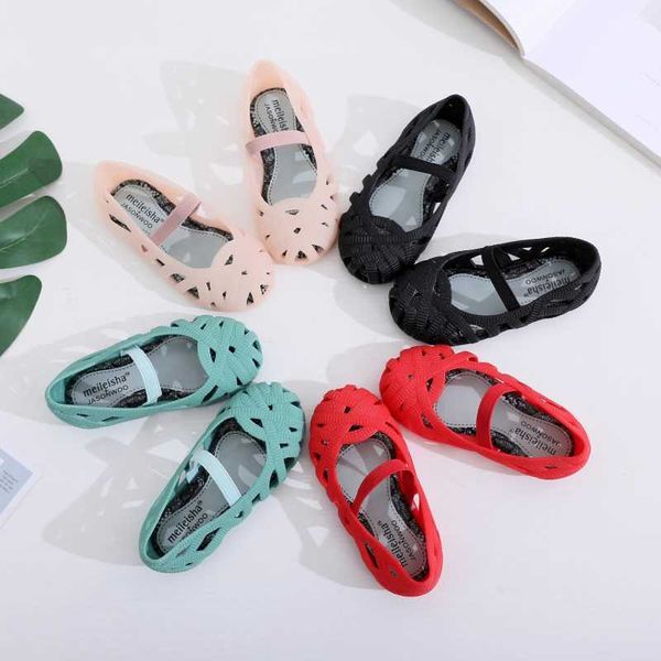

sandals mini melissa 2020 new mini girls shoes crystal jelly sandals children hollow shoes toddler girls kids sandals princess z0225, Black;red