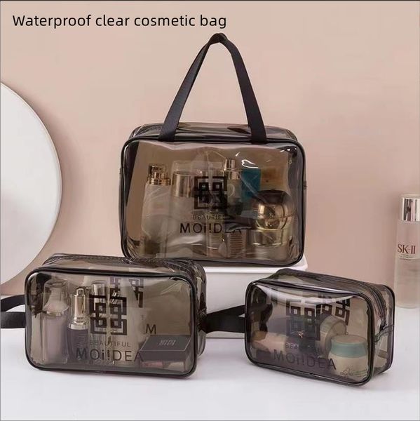 

makeup bag toiletry bags large travel cosmetic bags draining waterproof transparent pvc zipper tote luggage pouch with handle reusable porta