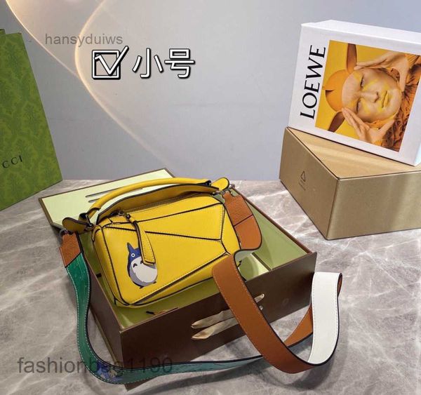 

shoulder single caramel geometric leather bags woman designer handbags shoulder portable women 2023 splicing bag loews 5yca