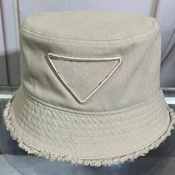 

designer frayed bucket hats caps for mens womens tassels embroidery cotton bonnets fashion luxury sun protection summer beach vacation getaw, Blue;gray