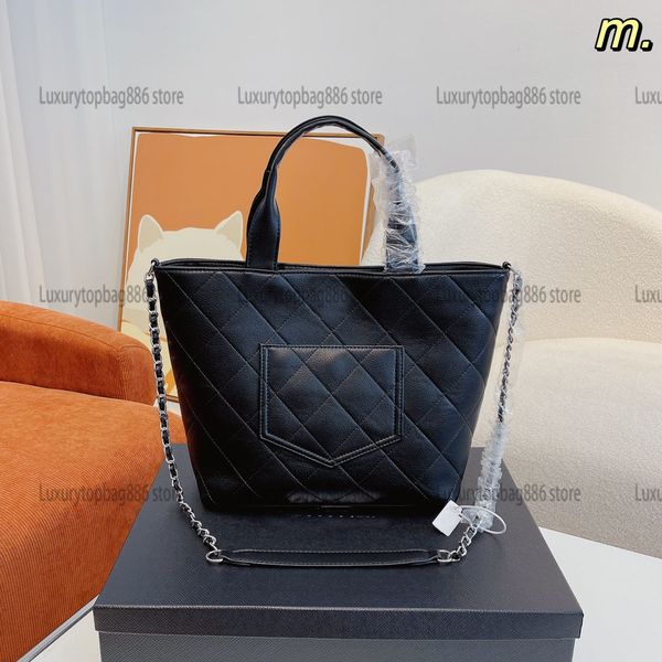 

vintage cc large casual tote bag women luxury designer bags fashion messenger bag classic 21s shoulder bags famous shopping bag black handba