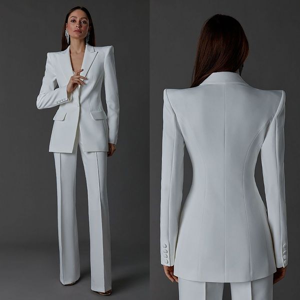 

2023 elegant mother of the bride suits slim fit white wedding party gowns prom party blazer women formal pants jacket outfit one button mode, Black;red