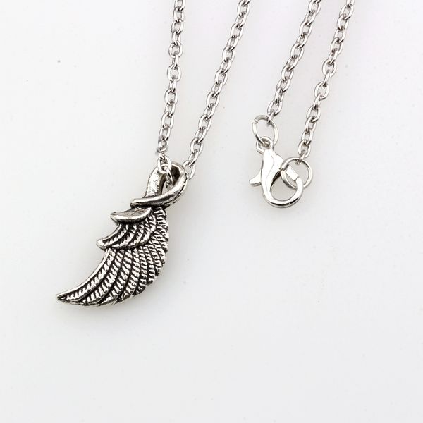 

20pcs vintage angel wing pendant necklace for women ancient silver color fashion elegant jewelry party wedding jewelry gift